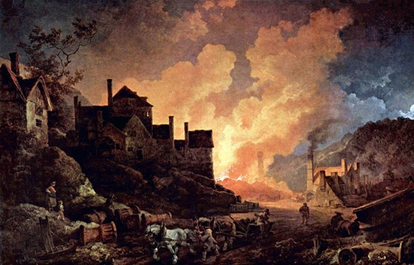 Philip James de Loutherbourg, Coalbrookdale by Night (1801). Science Museum.