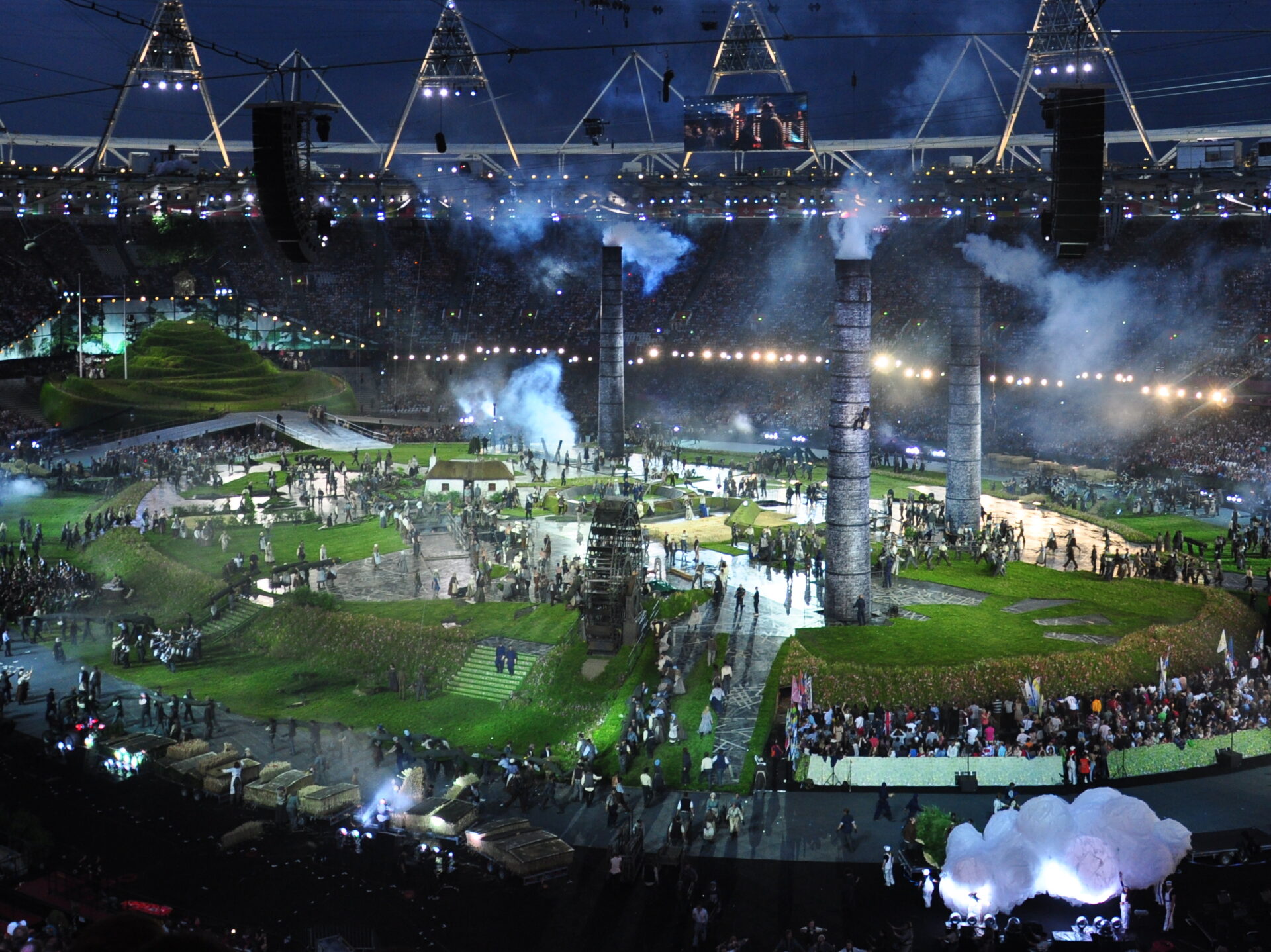 2012 Olympics opening ceremony. Department for Culture, Media and Sport, via Wikimedia Commons.