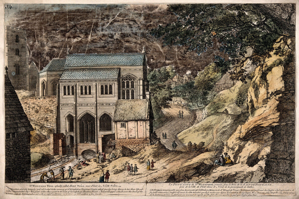 Anon., St. Winifred's Well (1713, with later colouring). Wellcome Collection.