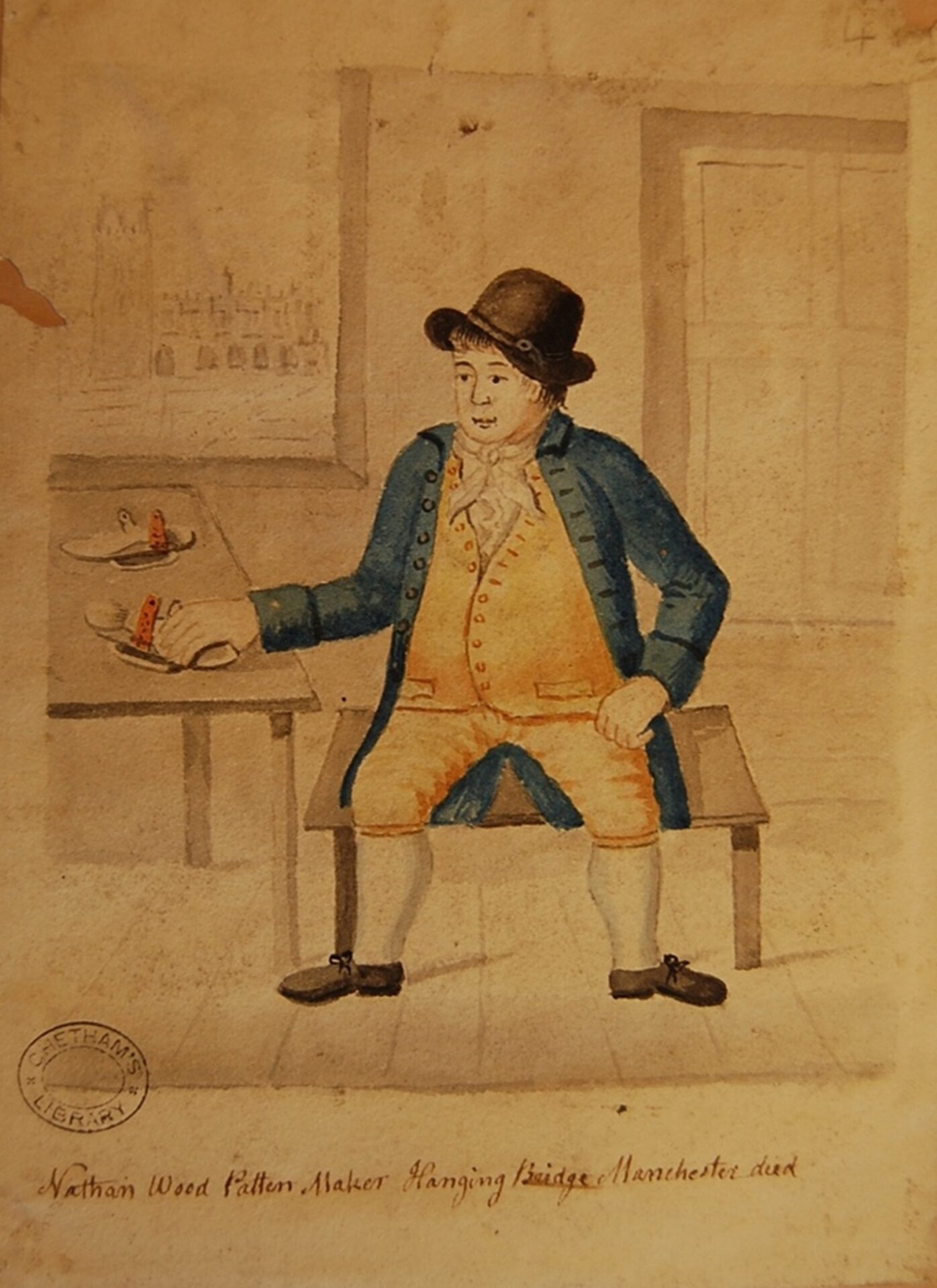 Thomas Barritt, Portrait of Nathan Wood, Pattern Maker (1800–5). Chetham’s Library, Manchester Scrapbook, fo. 4. Reproduced by kind permission of Chetham’s Library.